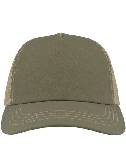 Rapper Canvas S Recycled 5 Panel Trucker — Olive/Khaki [ABS-COLOUR:ACRACS:OLKA]
