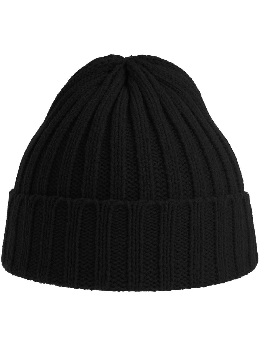 Shore Recycled Chunky Cuffed Beanie — Black [ABS-COLOUR:ACSHOB:NR]