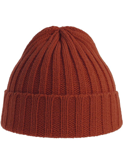 Shore Recycled Chunky Cuffed Beanie — Rust [ABS-COLOUR:ACSHOB:RU]