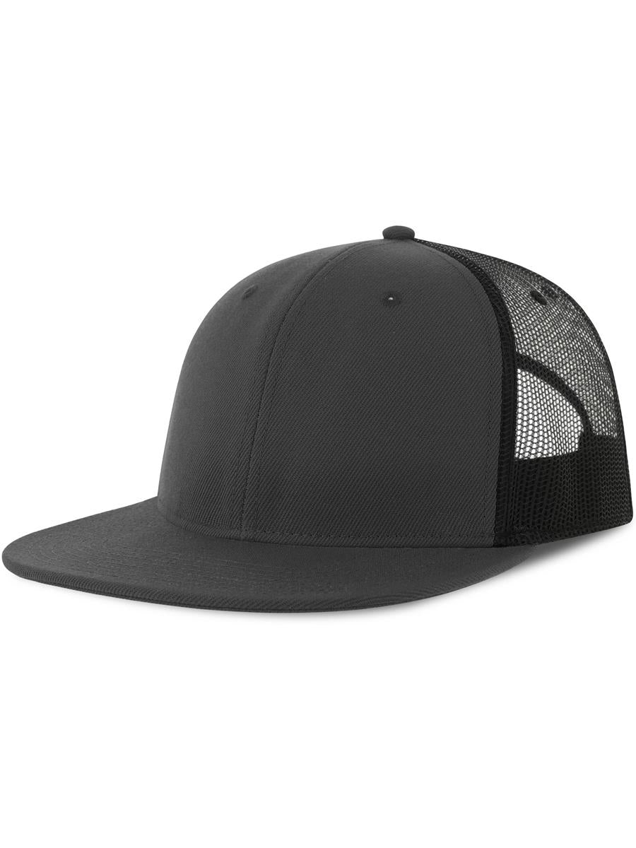 Snapback Mesh 6 Panel Sustainable Trucker Cap — Dk Grey/Black [ABS-COLOUR:ACSNMS:GSNR]