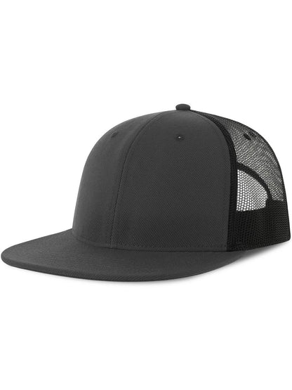 Snapback Mesh 6 Panel Sustainable Trucker Cap — Dk Grey/Black [ABS-COLOUR:ACSNMS:GSNR]