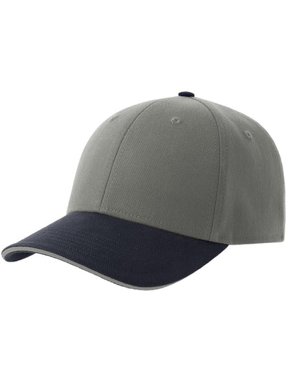 Liberty Sandwich Sustainable 6 Panel Cap — Grey/Navy [ABS-COLOUR:ACLISS:GRNV]