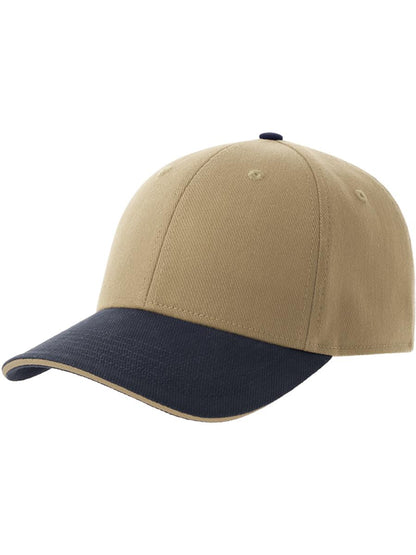 Liberty Sandwich Sustainable 6 Panel Cap — Khaki/Navy [ABS-COLOUR:ACLISS:KANV]