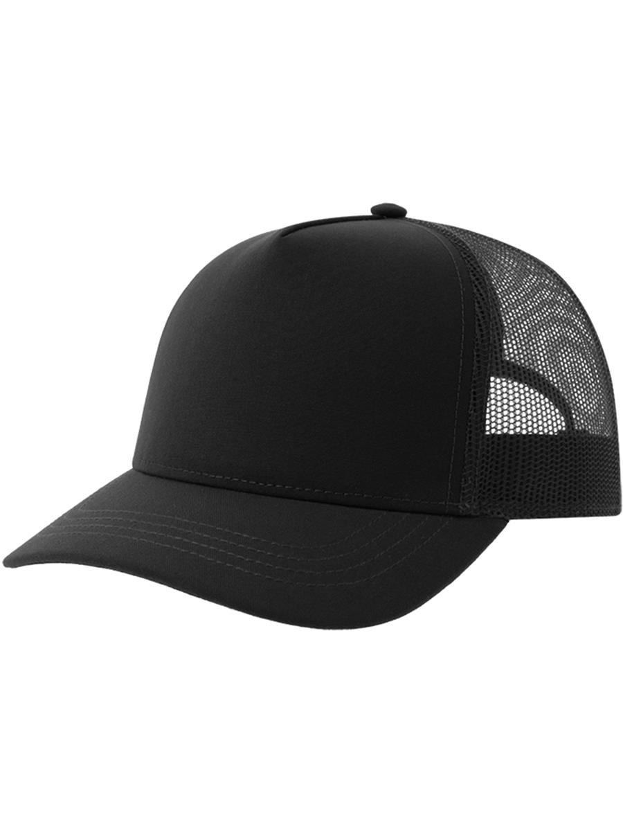 Rapper Canvas S Recycled 5 Panel Trucker — Black/Black [ABS-COLOUR:ACRACS:NRNR]