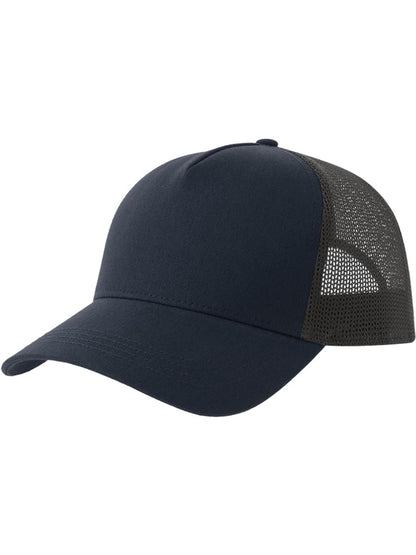 Rapper Cotton S 5 Panel Sustainable Trucker Cap — Navy/Dark Grey [ABS-COLOUR:ACRPCT:NGRS]