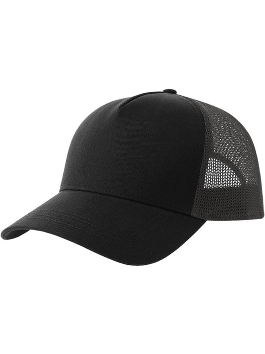 Rapper Cotton S 5 Panel Sustainable Trucker Cap | ACRPCT — Black/Dark Grey front [ABS-COLOUR:ACRPCT:NRDG]