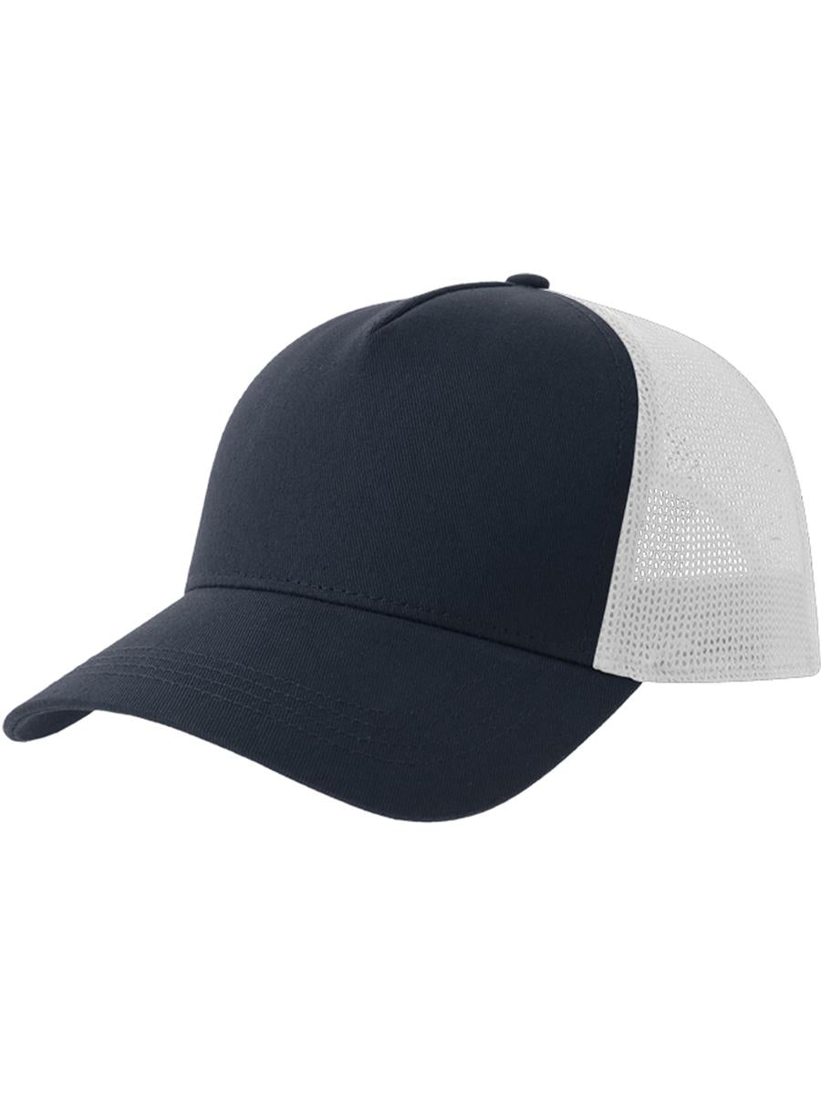 Rapper Cotton S 5 Panel Sustainable Trucker Cap — Navy/White [ABS-COLOUR:ACRPCT:NVBI]