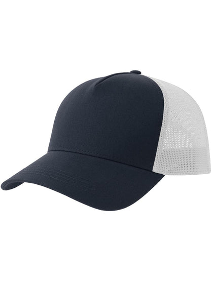 Rapper Cotton S 5 Panel Sustainable Trucker Cap — Navy/White [ABS-COLOUR:ACRPCT:NVBI]
