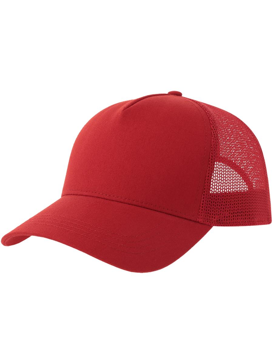 Rapper Cotton S 5 Panel Sustainable Trucker Cap — Red/Red [ABS-COLOUR:ACRPCT:RORO]