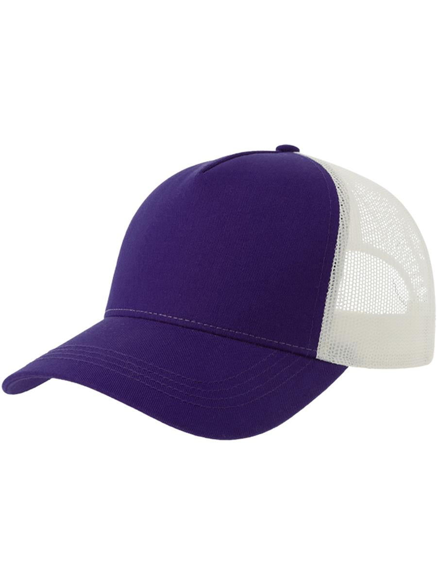 Rapper Cotton S 5 Panel Sustainable Trucker Cap — Purple/White [ABS-COLOUR:ACRPCT:VIBI]