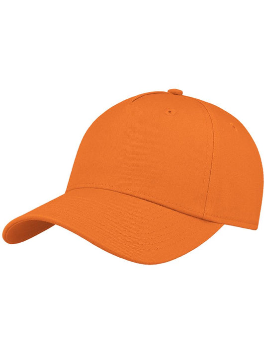 Shot S Curved Visor 5 Panel Sustainable Structured Cap — Orange [ABS-COLOUR:ACSHTS:AR]