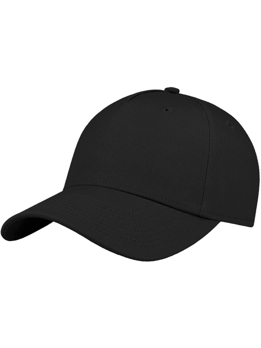 Shot S Curved Visor 5 Panel Sustainable Structured Cap — Black [ABS-COLOUR:ACSHTS:NR]