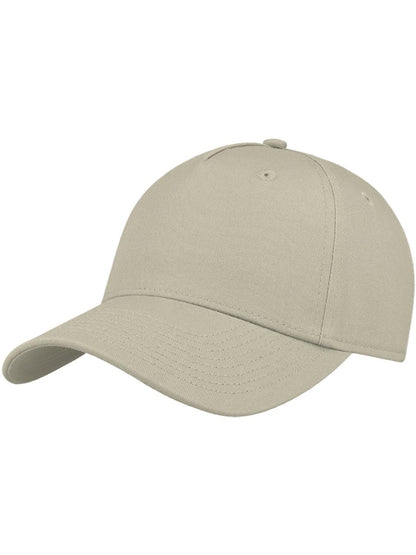 Shot S Curved Visor 5 Panel Sustainable Structured Cap — Stone [ABS-COLOUR:ACSHTS:ST]