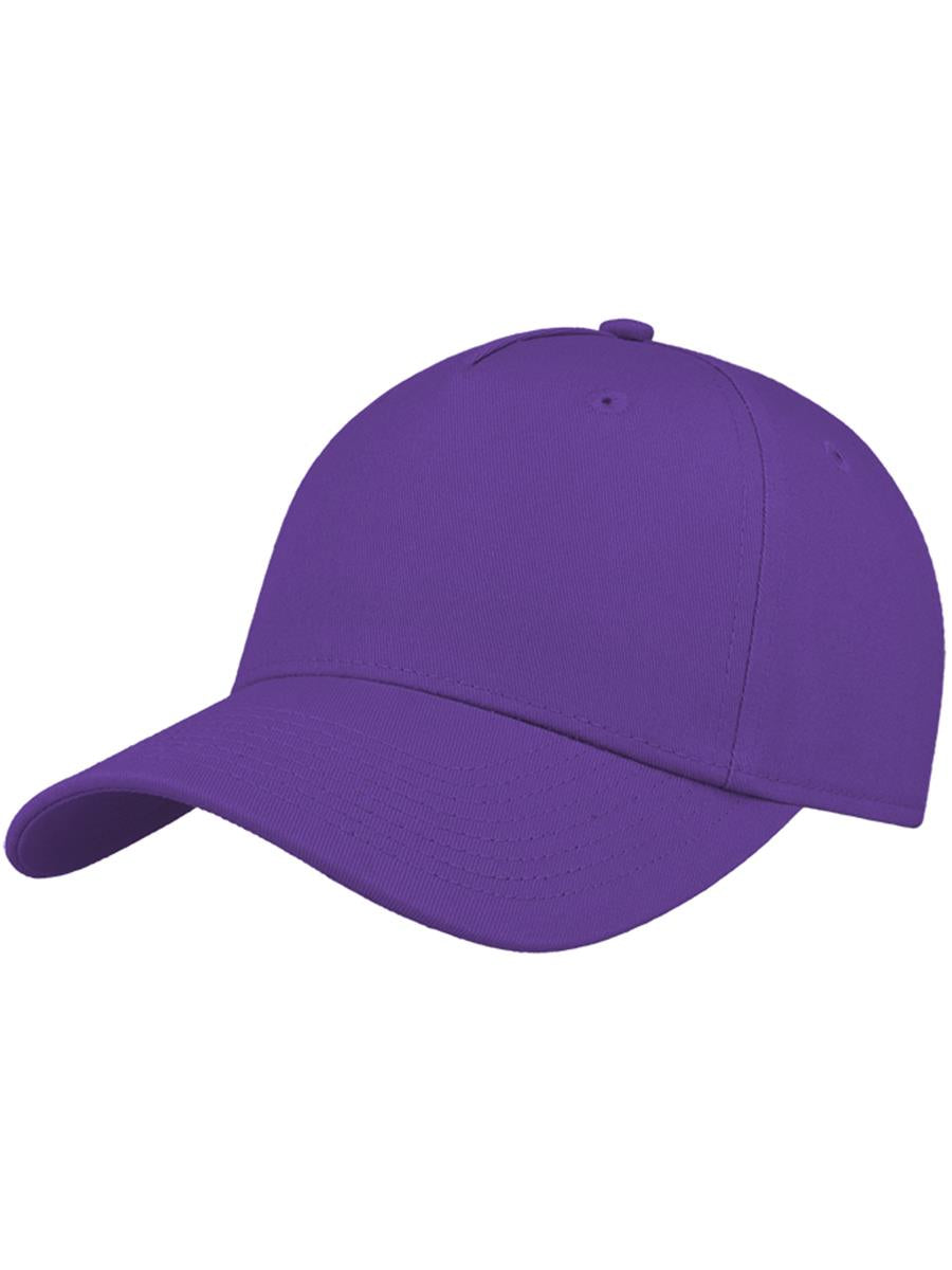 Shot S Curved Visor 5 Panel Sustainable Structured Cap — Purple [ABS-COLOUR:ACSHTS:VI]