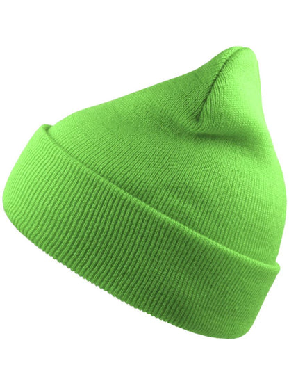 Wind S Recycled Beanie Double Skin Cuffed — Safety Green [ABS-COLOUR:ACWINS:VEFL]