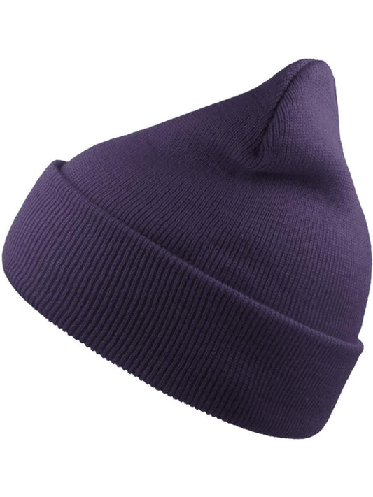 Wind S Recycled Beanie Double Skin Cuffed | ACWINS — Purple front [ABS-COLOUR:ACWINS:VI]