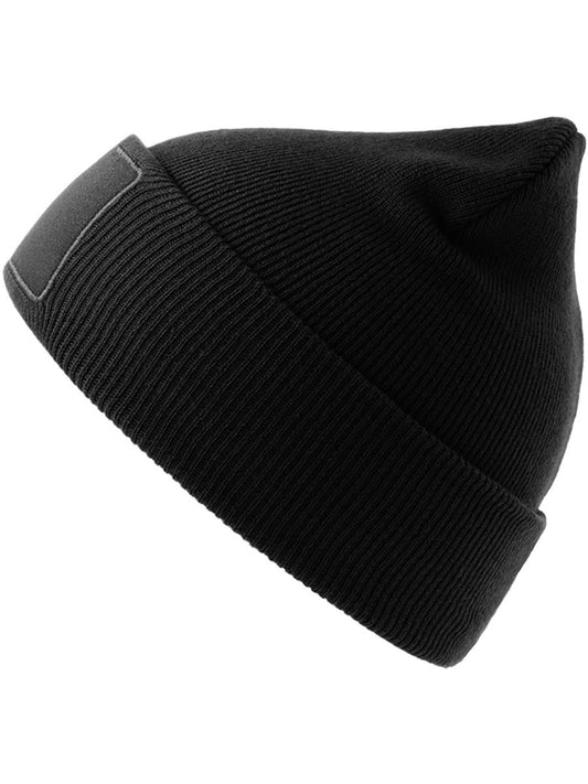 Wind S Patch Recycled Beanie Double Skin Cuffed — Black [ABS-COLOUR:ACWIPA:NR]