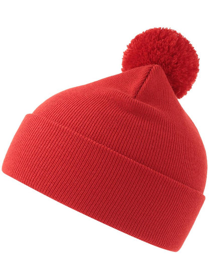 Wind S Pompom Recycled Beanie Double Skin Cuffed