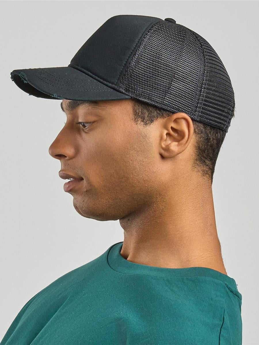 # Rapper Destroyed 5 Panel Weathered Trucker Cap