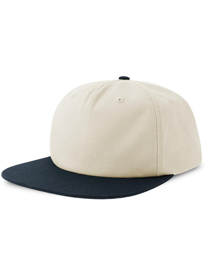 Cruz Snapback 5 Panel Sustainable Cap — Off White/Navy [ABS-COLOUR:ACCRUZ:PANV]