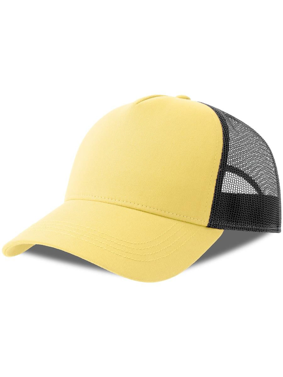 Rapper Cotton S 5 Panel Sustainable Trucker Cap — Lemonade/Black [ABS-COLOUR:ACRPCT:LMNR]