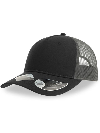 Zion Recycled Trucker 5 Panel Cap — Grey/Black [ABS-COLOUR:ACZIOC:GRNR]