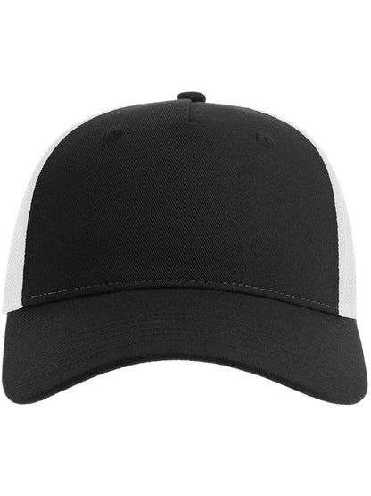 Zion Recycled Trucker 5 Panel Cap | ACZIOC — Black/White extra [ABS-COLOUR:ACZIOC:NRBI]