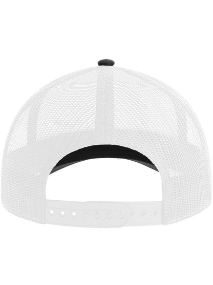 Zion Recycled Trucker 5 Panel Cap | ACZIOC — Black/White extra [ABS-COLOUR:ACZIOC:NRBI]