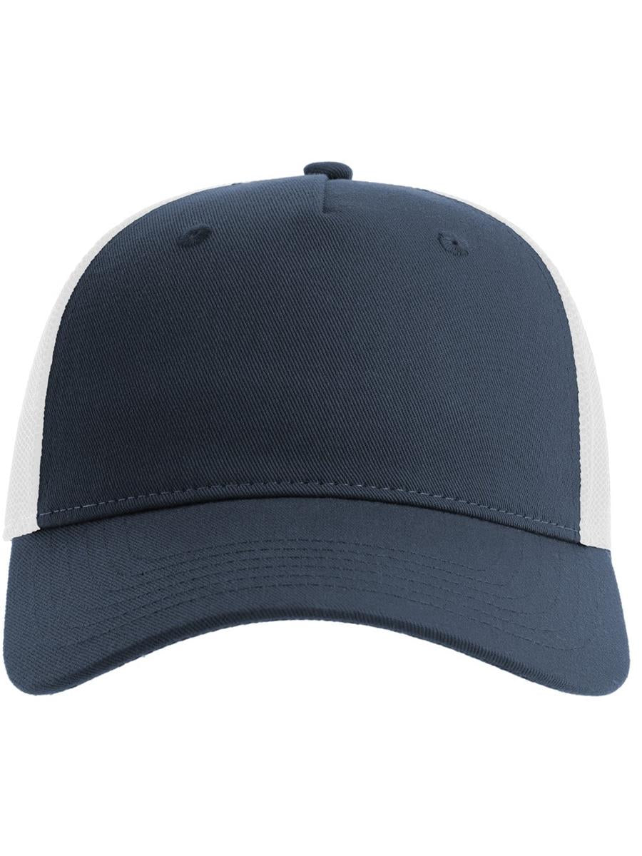 Zion Recycled Trucker 5 Panel Cap | ACZIOC — Navy/White extra [ABS-COLOUR:ACZIOC:NVBI]