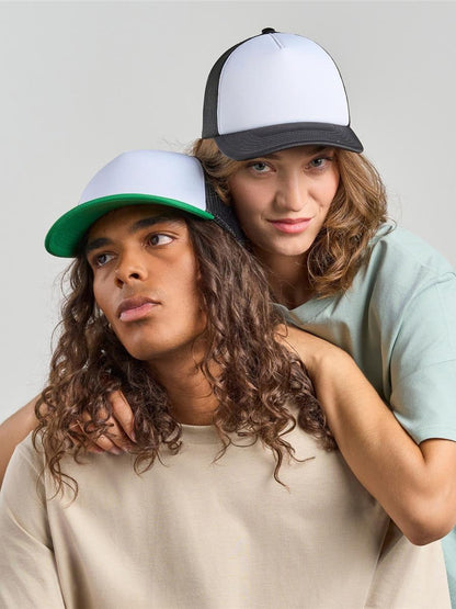 Rapper S 5 Panel Structured Foam Mid Profile Curved Visor Recycled Trucker Cap
