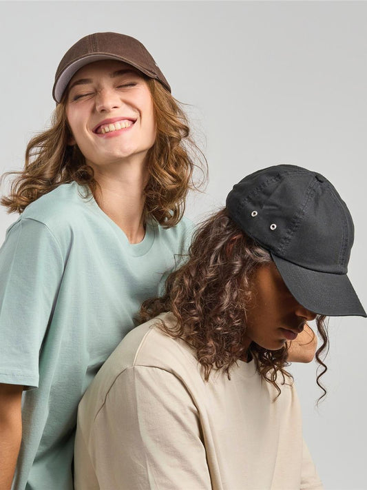 Action S 6 Panel Unstructured Low Profile Curved Visor Chino Organic Cap — Black [ABS-COLOUR:ACACTN:NR]