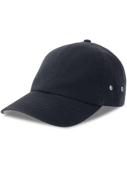 Action S 6 Panel Unstructured Low Profile Curved Visor Chino Organic Cap — Navy [ABS-COLOUR:ACACTN:NV]