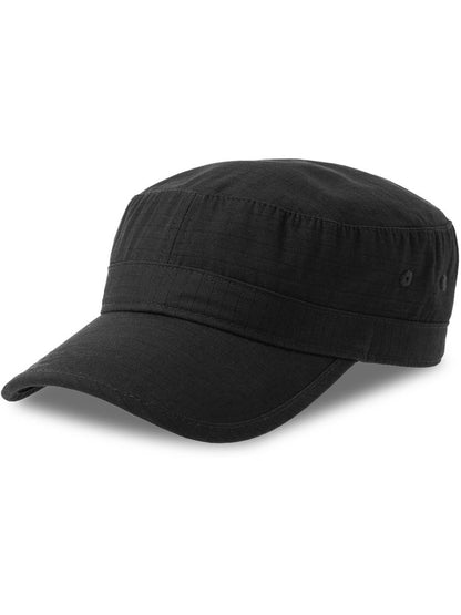 Army S 1 Panel Unstructured Curved Visor Ripstop Organic Military Cap — Black [ABS-COLOUR:ACARMY:NR]