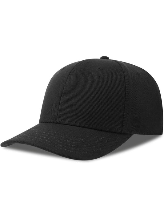 Beat S 6 Panel Structured Mid Profile Mid Visor Recycled Cap — Black [ABS-COLOUR:ACBEAS:NR]
