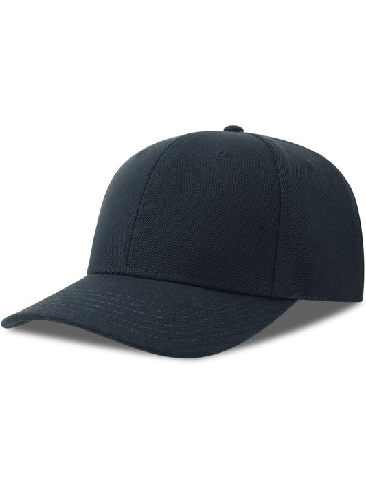 Beat S 6 Panel Structured Mid Profile Mid Visor Recycled Cap | ACBEAS — Navy front [ABS-COLOUR:ACBEAS:NV]