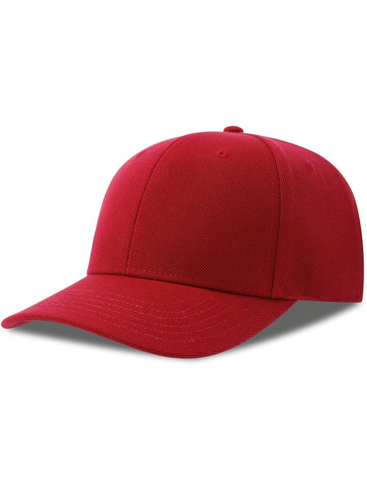 Beat S 6 Panel Structured Mid Profile Mid Visor Recycled Cap | ACBEAS — Red front [ABS-COLOUR:ACBEAS:RO]