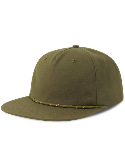 Chao 5 Panel Unstructured Low Profile Flat Visor With Rope Organic Cap — Olive [ABS-COLOUR:ACCHAO:OL]