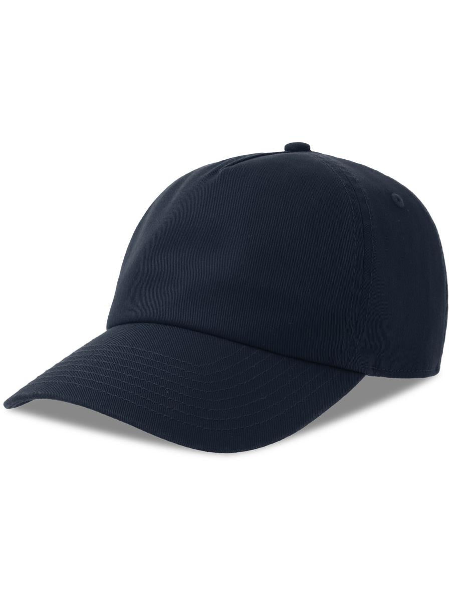 Dad Hat S Five 5 Panel Unstructured Low Profile Mid Visor Organic Cap — Navy [ABS-COLOUR:ACDADF:NV]