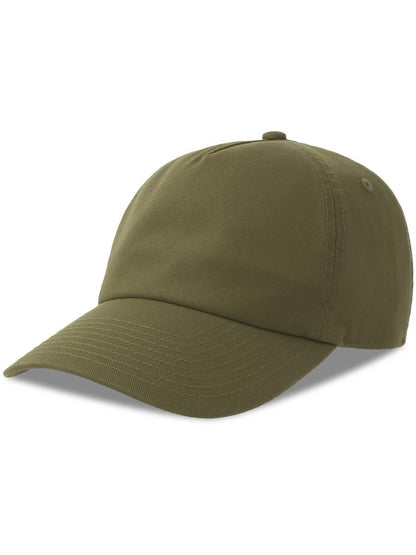 Dad Hat S Five 5 Panel Unstructured Low Profile Mid Visor Organic Cap — Olive [ABS-COLOUR:ACDADF:OL]