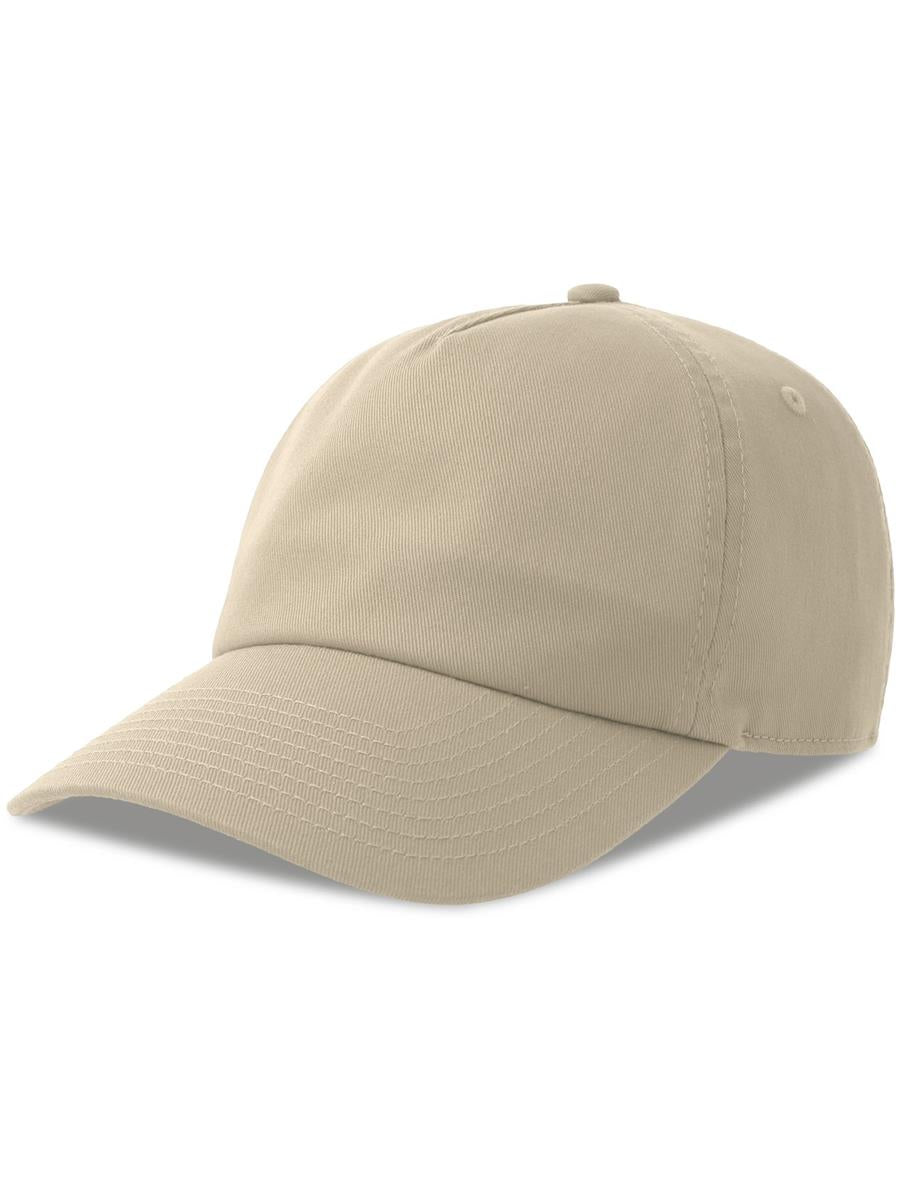 Dad Hat S Five 5 Panel Unstructured Low Profile Mid Visor Organic Cap — Stone [ABS-COLOUR:ACDADF:ST]
