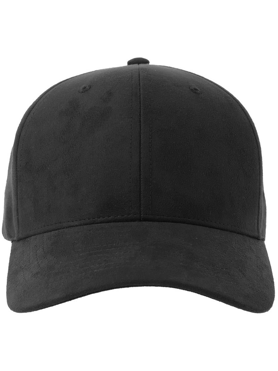 Fam S 6 Panel Structured Low Profile Mid Visor Suede Recycled Cap — Black [ABS-COLOUR:ACFAMS:NR]