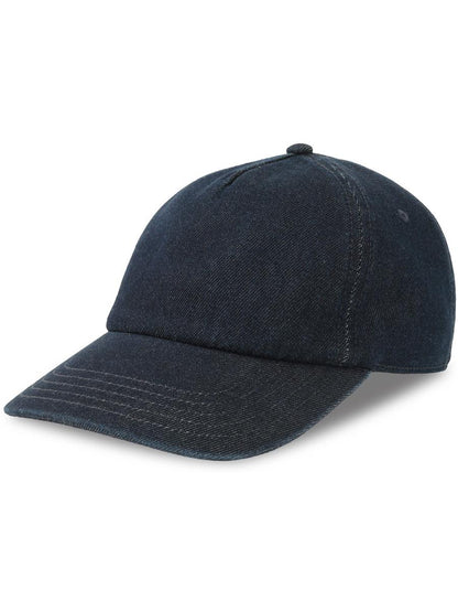 Iraya 5 Panel Unstructured Low Profile Mid Visor Denim Recycled Cap — Dark Denim [ABS-COLOUR:ACIRAC:DD]