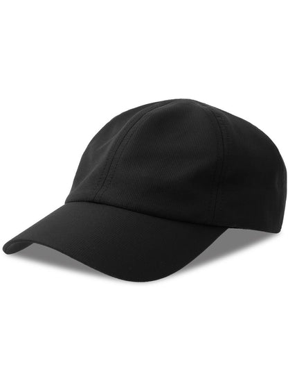Isar 6 Panel Unstructured Low Profile Mid Visor Jacquard Recycled Cap — Black [ABS-COLOUR:ACISAR:NR]