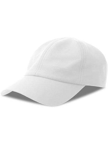 Isar 6 Panel Unstructured Low Profile Mid Visor Jacquard Recycled Cap — White [ABS-COLOUR:ACISAR:BI]