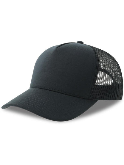 Rapper Jersey S 5 Panel Structured Mid Profile Mid Visor Recycled Trucker Cap — Navy/Navy [ABS-COLOUR:ACRAJS:NVNV]