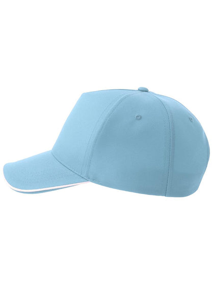Recy Five Piping 5 Panel Structured Mid Profile Curved Visor Recycled Cap
