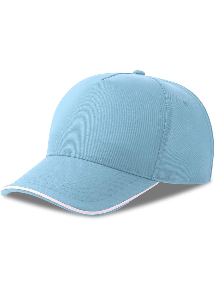 Recy Five Piping 5 Panel Structured Mid Profile Curved Visor Recycled Cap