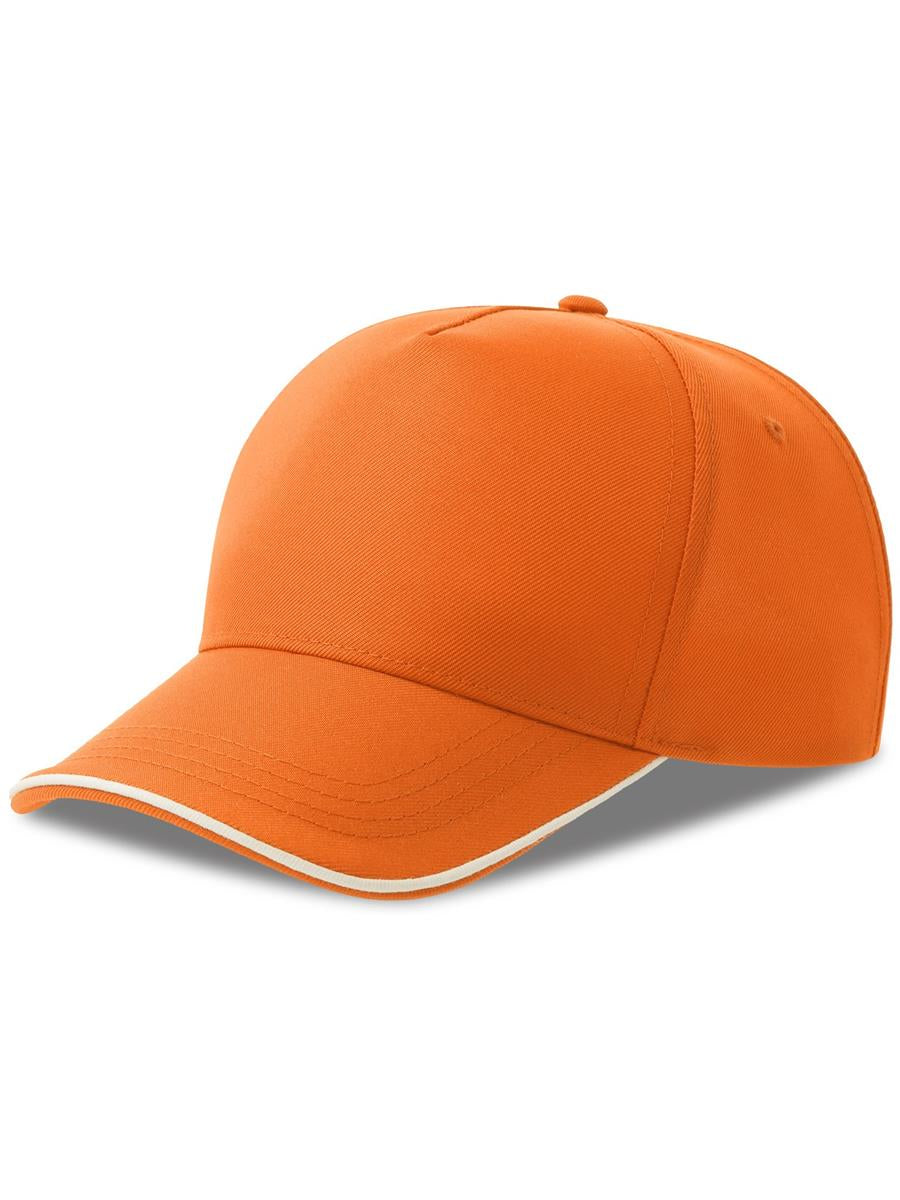 Recy Five Piping 5 Panel Structured Mid Profile Curved Visor Recycled Cap