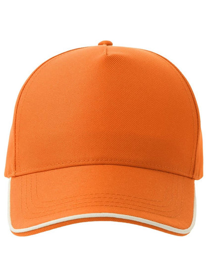 Recy Five Piping 5 Panel Structured Mid Profile Curved Visor Recycled Cap