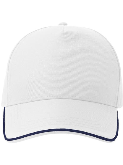 Recy Five Piping 5 Panel Structured Mid Profile Curved Visor Recycled Cap
